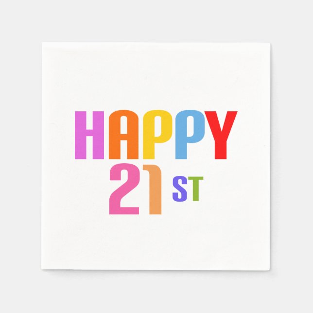 Happy 21st napkin (Front)