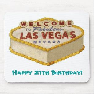 Happy 21th Birthday! Las Vegas Cake Mousepad