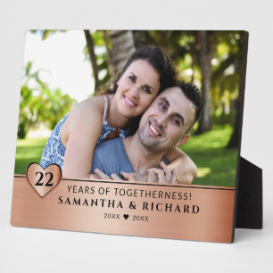 Happy 22nd Copper  Wedding Anniversary Photo Plaque