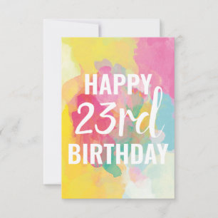 Happy 23nd Birthday Card ("Watercolour Gradients")