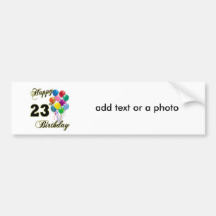 Happy 23rd Birthday Gifts with Balloons Bumper Sticker