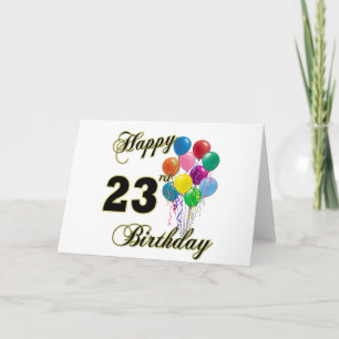Happy 23rd Birthday Gifts with Balloons Card