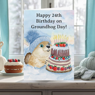  Happy 24th Groundhog Day Birthday  Card