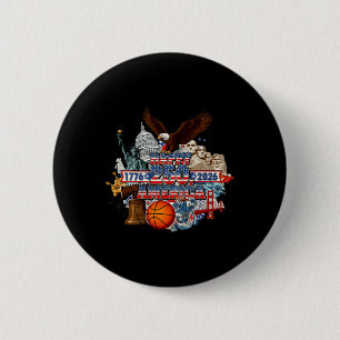 Happy 250 America 1776 2026 Years Of Freedom 250th 6 Cm Round Badge