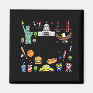 Happy 250 Anniversary USA 4th of July America Men Magnet