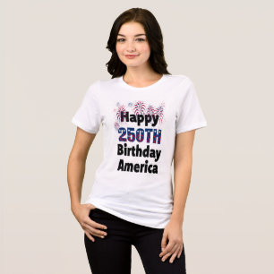 Happy 250th America Patriotic Fireworks July 4th Tri-Blend Shirt