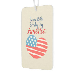 Happy 250th Birthday America, Flag Heart 1776-2026 Car Air Freshener