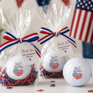 Happy 250th Birthday America, Flag Heart 1776-2026 Golf Balls