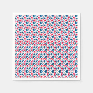 Happy 250th Birthday,America!Floral Red White Blue Napkin