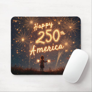 Happy 250th Birthday America In Fireworks Mouse Mat