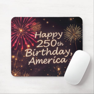 Happy 250th Birthday America With Fireworks Mouse Mat
