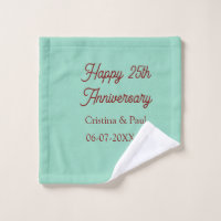 Happy 25th aniversary green mauve pastel boho retr