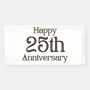 Happy 25th Anniversary 2x1 Vinyl Banner