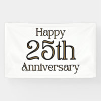 Happy 25th Anniversary 3x5 Vinyl Banner