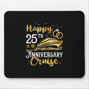 Happy 25th Anniversary Cruise Golden Wedding Trip Mouse Mat