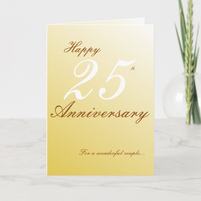 Happy 25th anniversary for a wonderful couple card (Front)