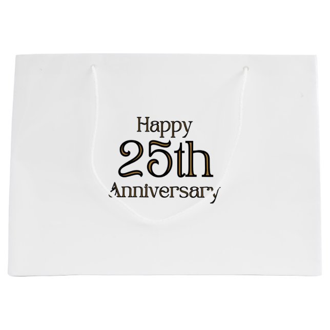 Happy 25th Anniversary Large Gift Bag (Front)