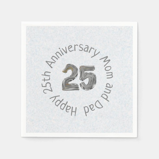 Happy 25th Anniversary Mum and Dad Classic  Napkin (Front)