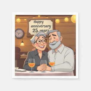 Happy 25th Anniversary Napkin