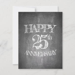 Happy 25th anniversary on chalk board
