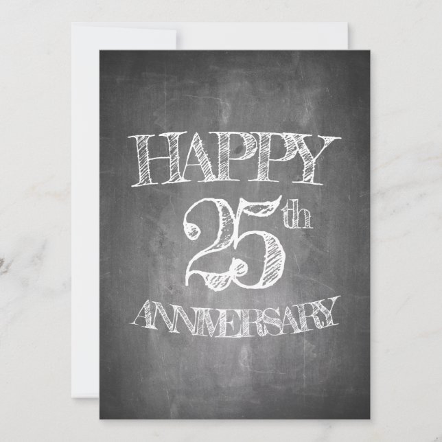 Happy 25th anniversary on chalk board (Front)