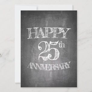 Happy 25th anniversary on chalk board