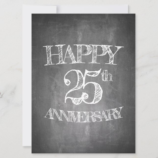 Happy 25th anniversary on chalk board (Front)