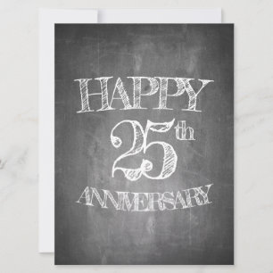 Happy 25th anniversary on chalk board