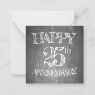 Happy 25th anniversary on chalk board card