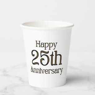 Happy 25th Anniversary Paper Cups