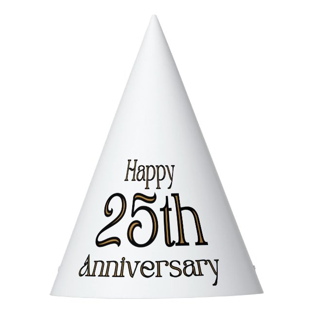 Happy 25th Anniversary Party Hat (Front)