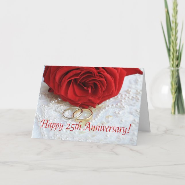 Happy 25th Anniversary roses Card (Front)
