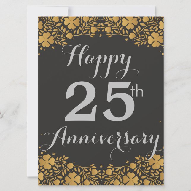 Happy 25th Anniversary Silver Wedding 25 Years Card (Front)