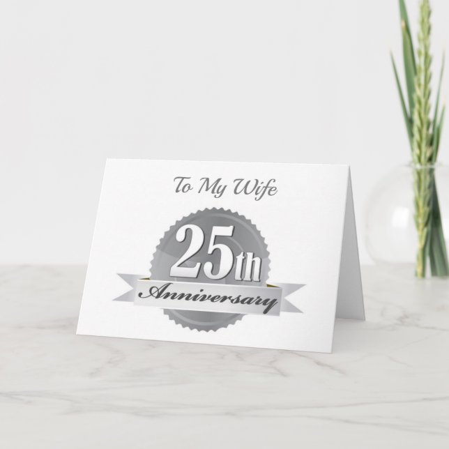 *HAPPY 25th ANNIVERSARY* TO MY LOVING *WIFE* CARD (Front)