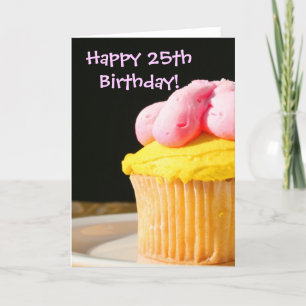 Happy 25th Birthday Cupcake greeting card