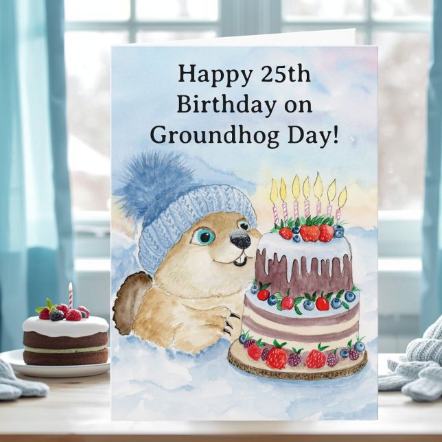  Happy 25th Groundhog Day Birthday  Card (Creator Uploaded)