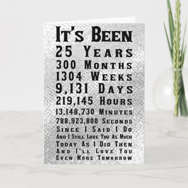 Happy 25th Silver Wedding Anniversary Card (Front)