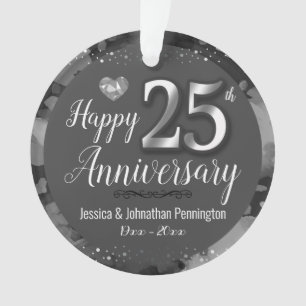 Happy 25th Wedding Anniversary Ornament