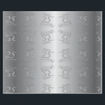 "Happy 25th Wedding Anniversary" Silvery Font Wrapping Paper<br><div class="desc">A fun mirror image of "Happy 25th Wedding Anniversary" on a gradient grey and silvery background. I designed this wrapping to match my 25th Silver Wedding Anniversary collection of party items you'll find in my Zazzle shop!</div>