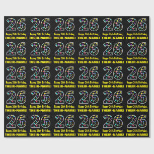Happy 26th Birthday, Fun Colourful Stars Pattern 2 Wrapping Paper