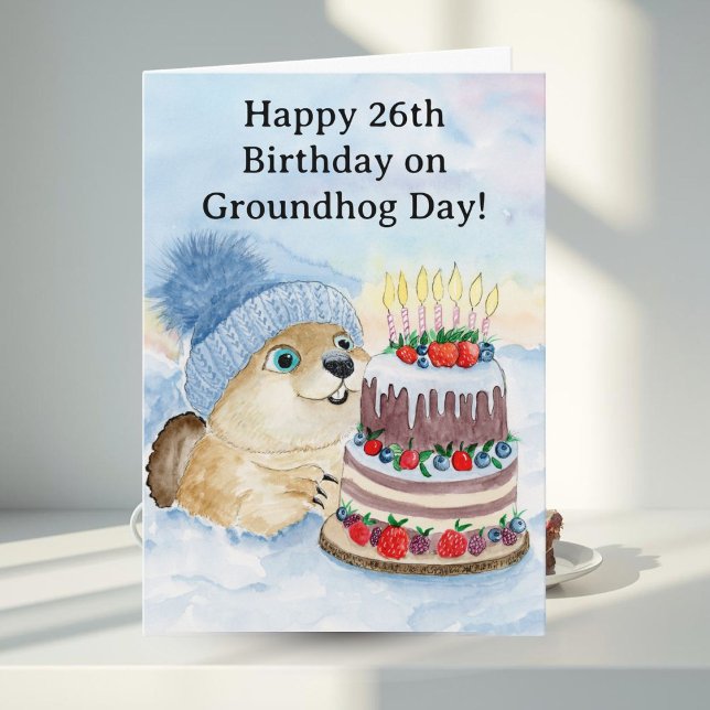 Happy 26th Groundhog Day Birthday  Card (Creator Uploaded)