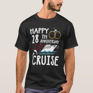Happy 28th Anniversary Cruise 28 Year of Marriage  T-Shirt