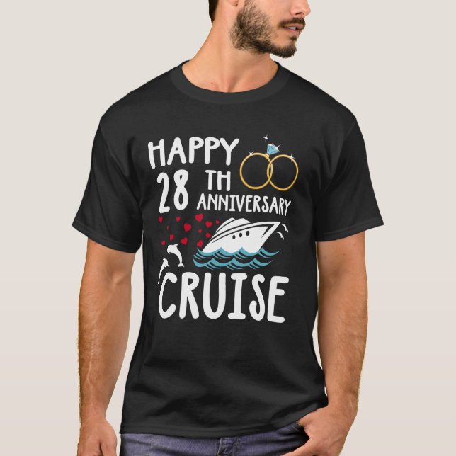 Happy 28th Anniversary Cruise 28 Year of Marriage  T-Shirt (Front)