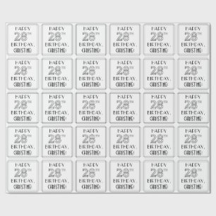 HAPPY 28TH BIRTHDAY; Art Deco Style; Custom Name Wrapping Paper