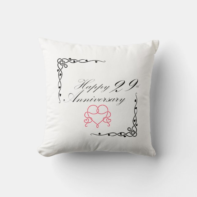 Happy 29th Anniversary Pillow (Front)