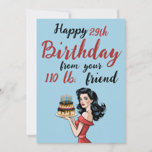 Happy 29th Birthday from Your 110 lb Friend Funny  Invitation
