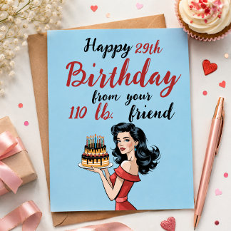 Happy 29th Birthday from Your 110 lb Friend Funny Invitation