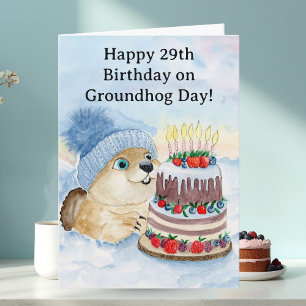  Happy 29th Groundhog Day Birthday  Card