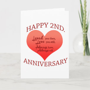 Happy 2nd. Anniversary Card