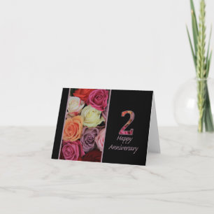 Happy 2nd Anniversary roses Card